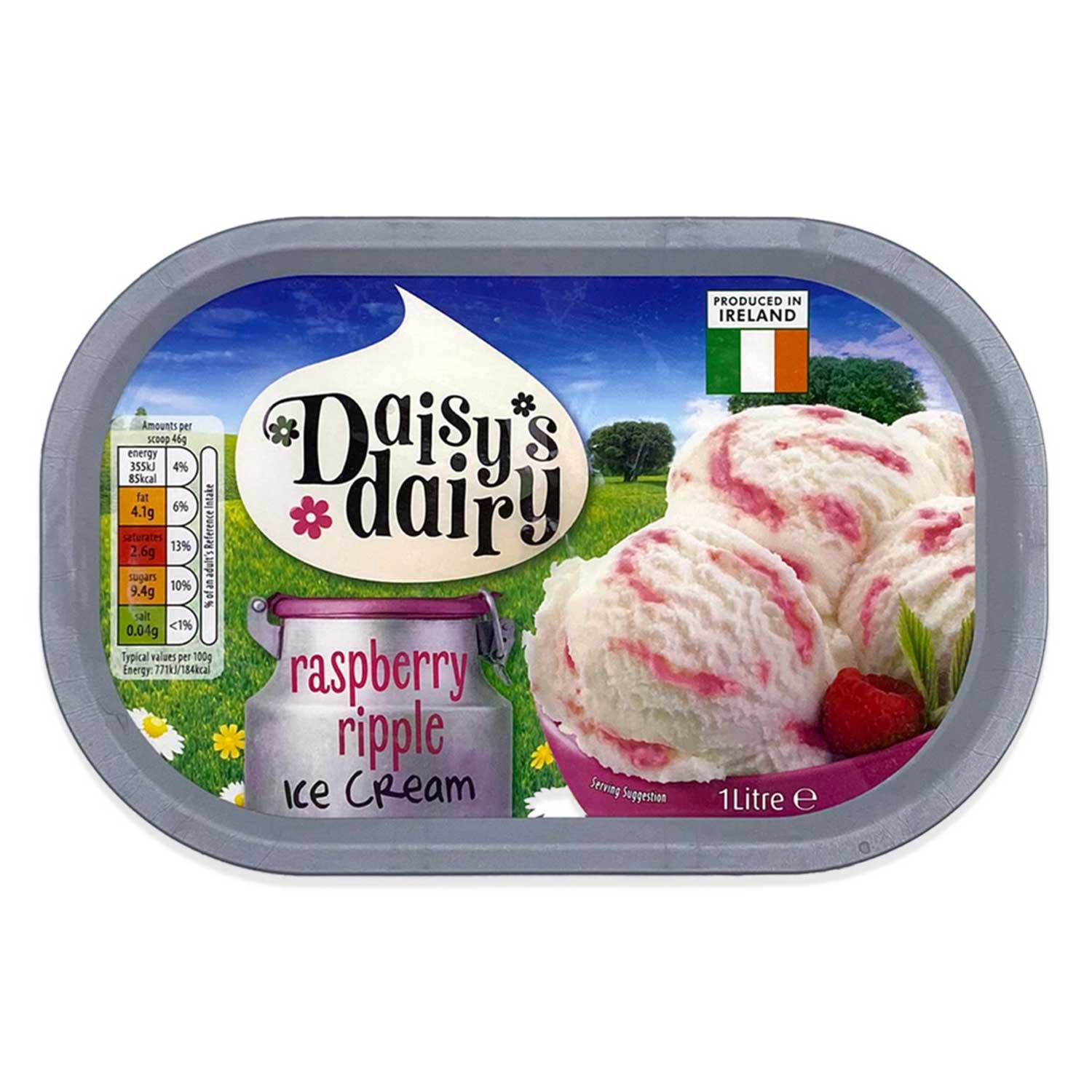 Raspberry Ripple Ice Cream 1000ml Daisy's Dairy ALDI.IE